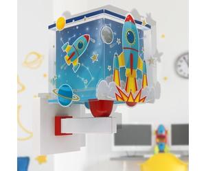 Dalber Applique murale enfant Rocket Fusée spatiale système solaire, 63359, E27, Bleu