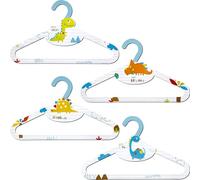 Dalber - Cintres pour Enfants et Bébés en Bois Compacté - Dinosaures - Pack de 8 Unités (2 x modèle) 31 cm - Résistants, Idéals pour Petits Vêtements - Organisation de Penderie et Armoire