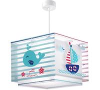 Dalber - Lampe à suspension enfant - Petit Marin - Motif marin, L 30,5 cm, H 30 cm, Bleu et blanc