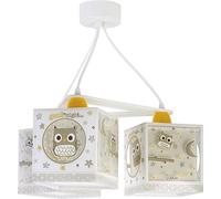 Dalber lampe Suspension Enfant 3 lumières Good Night Hiboux Hibou Animaux Beige, lustre chambre enfant, 63394, E27