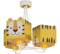 Dalber Lampe Suspension Enfant 3 Lumières Little Tiger Animaux jaune, 64567, E27