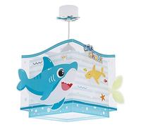 Dalber Lampe Suspension enfant Little Shark Requin animaux, Luminaire suspendu pour chambre d'enfant, lustre chambre enfant, 63472, E27