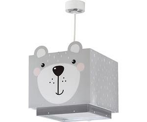 Dalber Lampe Suspension Enfant Little Teddy Ours Animaux Gris, lustre chambre enfant, 64572, E27