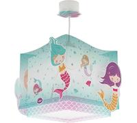 Dalber Lampe Suspension enfant Sirènes Mermaids, Luminaire suspendu pour chambre d'enfant, lustre chambre enfant, 63442, E27, Turquoise