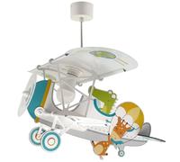Dalber Lustre Chambre Lampe Suspension Enfant avion crocodile blanc animaux, 54542, E27 15w led
