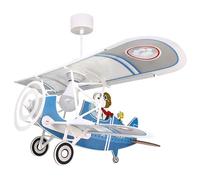 Dalber Lustre Chambre Lampe Suspension Enfant avion Snoopy bleu animaux, 54302, E27 15w led