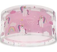 Dalber Plafonnier enfant Licornes Animaux Unicorns, Lustre chambre; Enfant, Lampe de Plafond enfant, 41596, E27, Rose