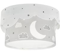 Dalber Plafonnier enfant Moon lune et étoiles Gris, Lustre chambre; Enfant, Lampe de Plafond, 61236E, E27