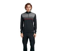 Dale of Norway - Liberg Sweater - Pull en laine mérinos homme Dark Charcoal / Smoke / Red Rose - M