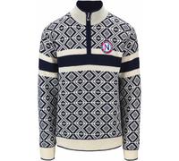 Dale of Norway - Pull à col zippé en laine de mérinos - Cortina 2026 Sweater Navy/Off White pour Homme en Laine - Taille S Navy S