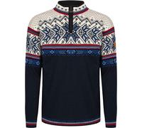 Dale of Norway - Pull à col zippé en laine de mérinos - Vail Sweater Midnight/Red Rose/Off White pour Homme en Laine - Taille L - Navy Navy L