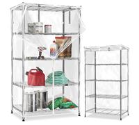 Dalema Housse d'étagère imperméable 600D robuste et résistante à la poussière pour étagères métalliques avec fermeture éclair, 122 x 61 x 183 cm, transparent