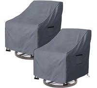 Dalema Lot de 2 Housses de Chaise Longue pivotantes d'extérieur Robustes, 100% imperméables, résistantes aux intempéries, pour Chaise pivotante de pelouse/Jardin (70 x 81 x 99 cm (L x l x H), Gris)