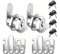 Dalephoric 2 Pièces Serrure Boite Aux Lettres, Barillet Boîte aux Lettres | 16mm, Chacune avec 4 Clés et 5 Plaques de Verrouillage Différentes, Serrure de Sécurité de Came pour Casier, Classeur