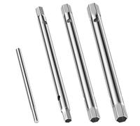 Dalephoric 4 Pièces Clés à Douille Tubulaires, Jeu de Clé à Pipe Double Extrémité, Clé à Tube Droite avec Barres, pour Installations de Bougies, Robinetterie, Réparations de Véhicules