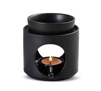 Dalephoric Brule Parfum en Céramique, Brûleur Huile Essentielle, Brûleur Fondant avec Cuillère à Bougie, Diffuseur Parfum pour Décoration Maison, Aromathérapie, Méditation, Noir Mat