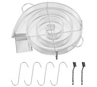 Dalephoric Petit Générateur de Fumée Froide 20,5x19,2x5cm, Serpentin Fumoir à Froid en Acier Inoxydable avec 4 Crochets et 2 Brosses, Fumoir Viande et Poisson, pour Barbecues, Fumeurs, Grils