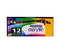 Daler Rowney - 123900012 - Kit De Loisirs Créatifs - Ensemble De 12 Couleurs Acryliques Graduate De 22 Ml