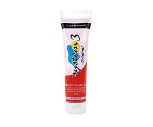 Daler - Rowney 150ml Système 3 - Tube de peinture acrylique - Cadmium Scarlet/ teinte