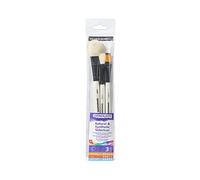 Daler Rowney - 212530005 - Kit De Loisirs Créatifs - Ensemble De 3 Pinceaux D'aquarelle en Poils Naturels Et Synthétiques