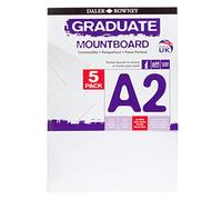 Daler Rowney - 329205091 - Kit De Loisirs Créatifs - Pack De 5 Planches De Montage A2 Graduate - Blanc Glacier