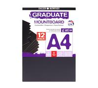 Daler Rowney - 329412012 - Kit De Loisirs Créatifs - Pack De 12 Planches De Montage A4 Graduate - Noir