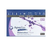 Daler Rowney Aquafine - Bloc aquarelle 12 feuilles A4 - 300g/m² - grain fin | Papier texturé pressé à froid pour aquarelle et gouache, blanc naturel, collé 1 face, pour artistes professionnels