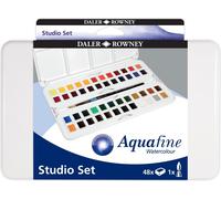 Coffret aquarelle - DALER ROWNEY - Aquafine - 48 demi-godets - Pinceau inclus - Mixte