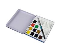 Daler Rowney - Mini boîte aquarelle de voyage Aquafine - 10 couleurs demi-godets