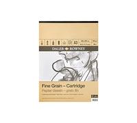 Daler Rowney - Bloc dessin 30 feuilles A3 - 160g/m² - grain fin | Légèrement texturé, collé sur un côté, sans acide, pour les artistes professionnels et les étudiants