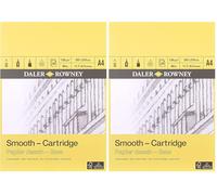 Daler Rowney - Bloc dessin 30 feuilles A4-130g/m² - grain lisse (Lot de 2)