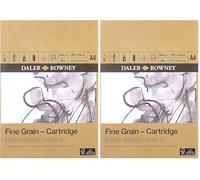 Daler Rowney - Bloc dessin 30 feuilles A4-160g/m² - grain fin (Lot de 2)