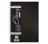 Daler Rowney Ebony - Carnet de croquis spiralé couverture rigide 40 feuilles A4 - 180g/m² - papier noir