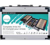 Daler rowney einfach set de art drawing and painting case/case de aluminium 122 pcs.