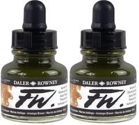 Daler - Rowney FW 29.5ml Art Bouteille d'encre acrylique - Antelope Marron (Lot de 2)
