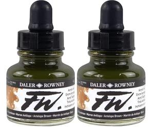Daler - Rowney FW 29.5ml Art Bouteille d'encre acrylique - Antelope Marron (Lot de 2)