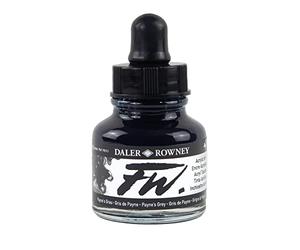 Daler - Rowney FW 29.5ml Art Bouteille d'encre acrylique - Payne's Gris