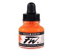 Daler-Rowney FW Artists Ink Encre acrylique fluorescente Orange 29 ml