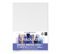 Daler-Rowney Graduate Panneau en toile mixte, polycoton, grain fin, 350 g/m², A4-21 x 29,7 cm, blanc, étudiants en art et amateurs, 1 pièce
