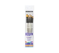 Daler Rowney Graduate - Set 5 pinceaux synthétiques pour l'aquarelle | Brosses à cheveux synthétiques multi-techniques, manches courts, pinceaux assortis, pour étudiants en art