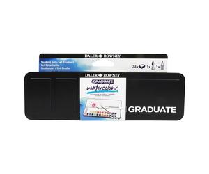 Daler Rowney Graduate - Set aquarelle 24 demi-godets - 1 pinceau - 1 crayon graphite