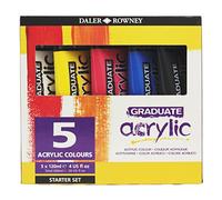 Daler Rowney Graduate - Set peinture acrylique 5 tubes 120ml - Débutant