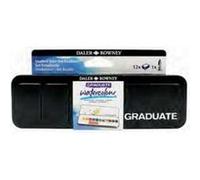 Daler Rowney – Set aquarelle Graduate – 12 demi-godets et 1 pinceau