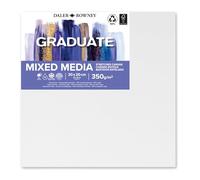 Daler-Rowney Graduate Toile en polycoton, grain fin, 350 g/m², cadre de 20 mm, 20 x 20 cm, blanc, étudiants en art et amateurs, 1 pièce