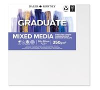 Daler-Rowney Graduate Toile en polycoton, grain fin, 350 g/m², cadre de 20 mm, 30 x 30 cm, blanc, étudiants en art et amateurs, 1 pièce