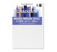 Daler-Rowney Graduate Toile en polycoton, grain fin, 350 g/m², cadre de 20 mm, A5, blanc, étudiants en art et amateurs, 1 pièce