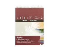 Daler-Rowney Ingres Bloc de Papier à Spirale 16 g/m² 40,6 x 30,5 cm Pastel Texture Vernie 6 Couleurs Assorties 24 Feuilles Idéal pour Les Artistes Professionnels