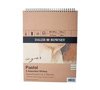 Daler-Rowney Ingres Pastel Bloc de 24 feuilles spiralées 160 g/m² 22,9 x 15,2 cm - Environ 22,9 x 15,2 cm, 3 couleurs blanches, sans acide, idéal pour les artistes professionnels