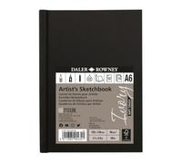 Daler-Rowney Ivory Carnet de croquis Surface lisse 90 g/m² 27,2 kg Reliure parfaite Doux au toucher Couverture rigide Format A6 10,5 x 14,8 cm Ivoire 78 feuilles