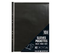 Daler Rowney Lot de 10 Pochettes de présentation A3 en Plastique pour protéger Les œuvres d'art, idéales pour Artistes Professionnels et débutants et étudiants, Claire